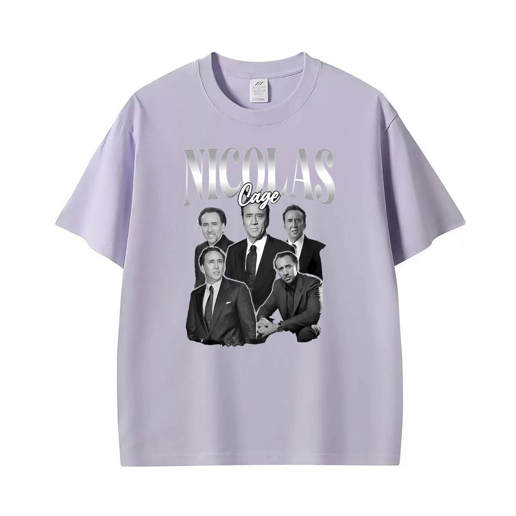 Nicolas Cage Noir Vintage Hollywood Actor T Shirt Unisexs Clothing Classic Hot Sale Short Sleeve Tshirts Fashion Comfort T Shirts
