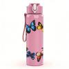 1PC Circular Butterfly Wreath 750ml Color Plastic Sports Water Bottle Leakproof Flip Straw Lid Suitable for Sports Office Home Use