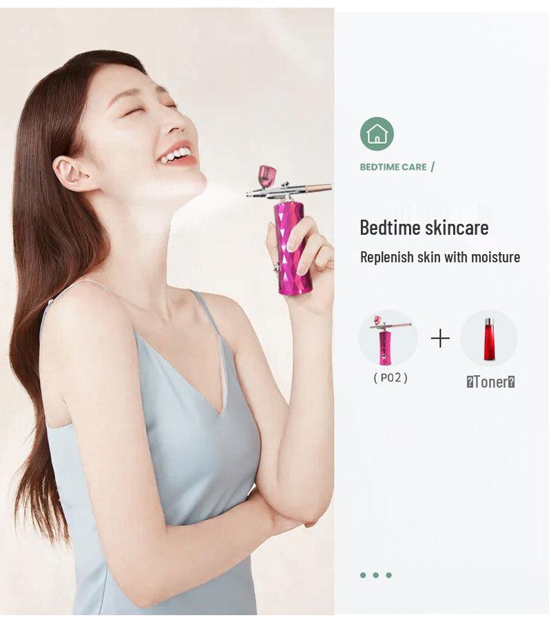 Portable High-Pressure Hydrating Oxygen Injector & Needle-Free Facial Steamer