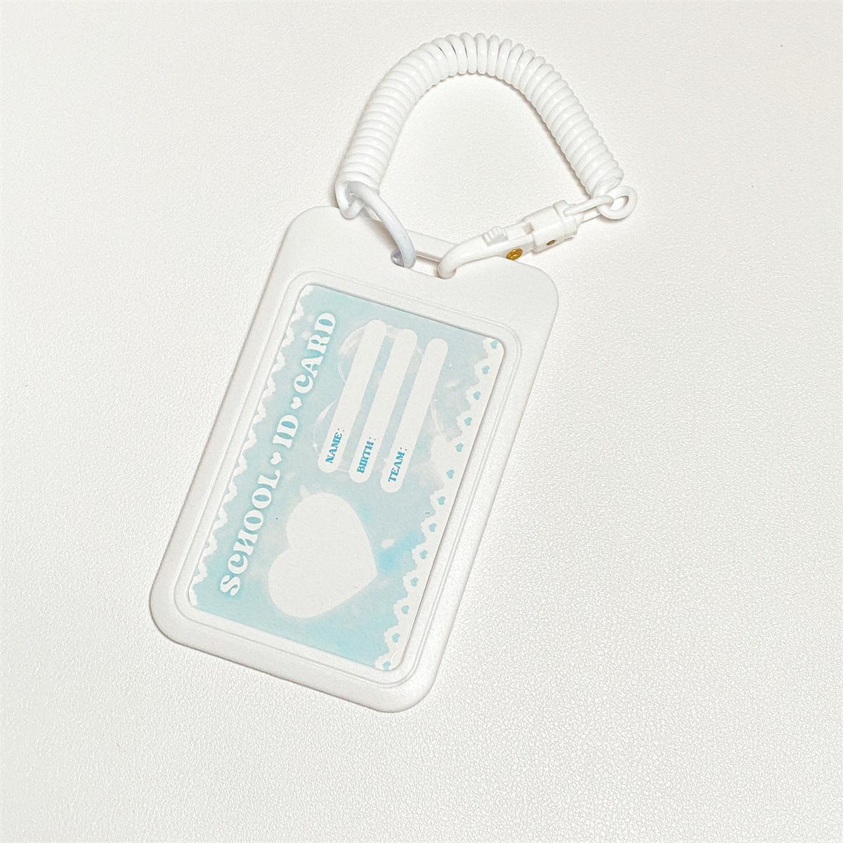 

Pink/Blue High appearance card sleeve Fashionable Plastics Practical Keychain clip Flash Pink Ferrule for College students