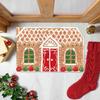 Weihnachten Haustürmatte Eingangsmatte Rutschfest Lebkuchenhaus Fußmatte für Duschboden Wohnzimmer Küche Veranda Innen