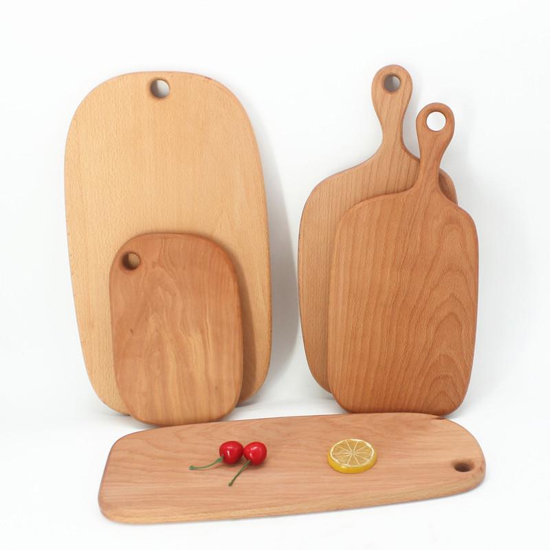 Beech Wood Cutting Board: Solid Wood for Bread, Fruit, Sushi - Ideal for Home or Restaurant Use