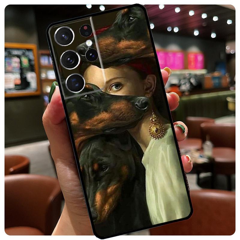 Doberman Dog Phone Case For Samsung Galaxy S25 S24 S23 S22 S21 S20 Ultra S9 S10 Plus S25 FE S24 FE Cover