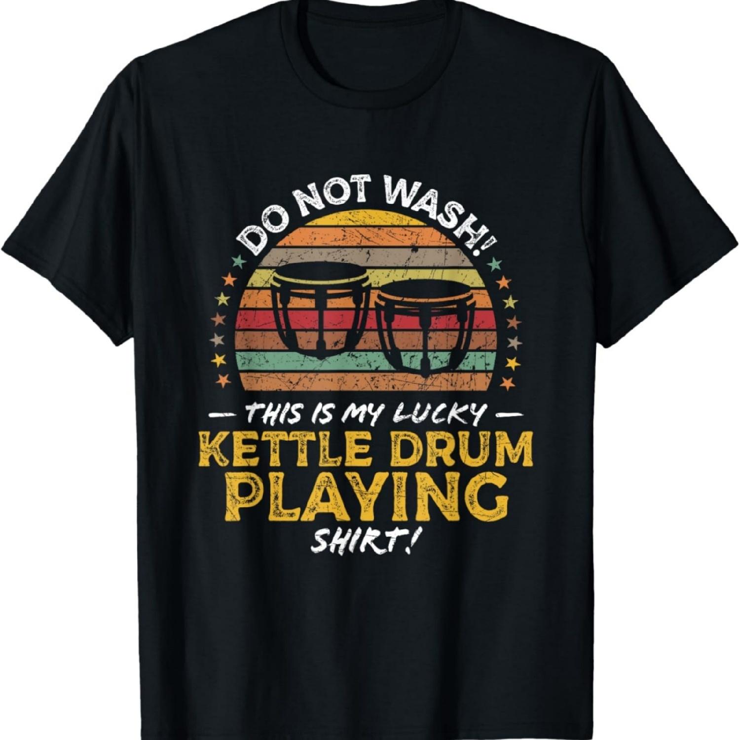 Kettle Drummer Funny Percussion Quote Retro Graphic T-Shirt XXXXXL разноцветный