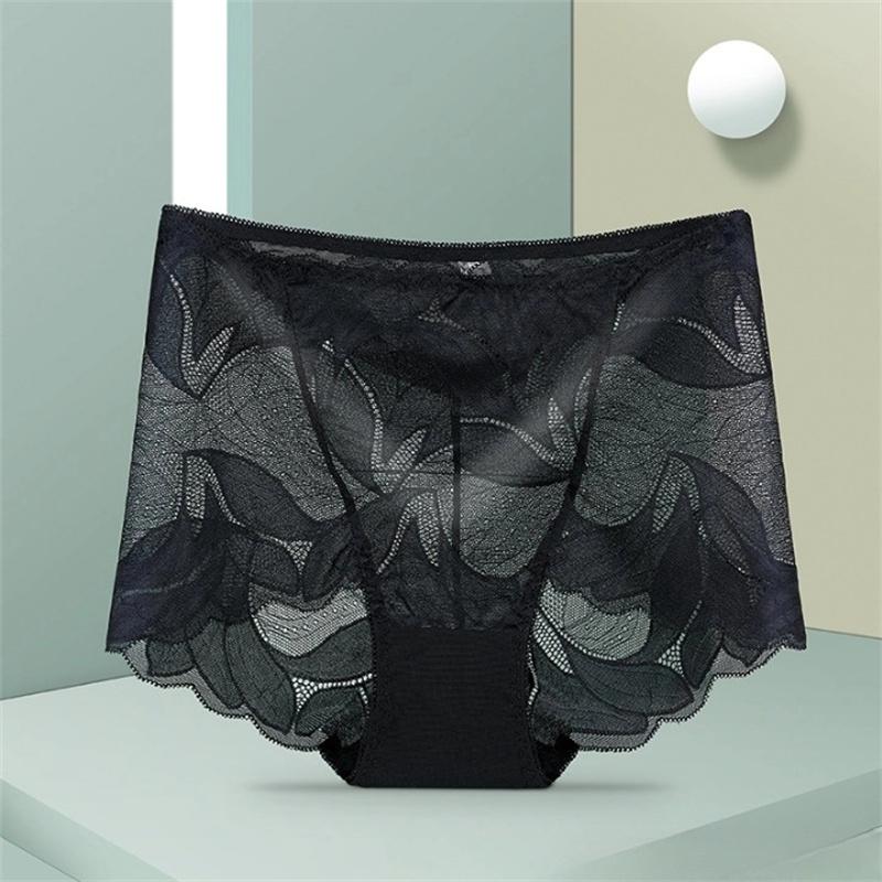 Women Panties Lace Briefs High Waist Underwear Female Intimates Mesh Breathable Underpants