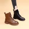 Short Boots for Women's Autumn and Winter 2025 New High Top Flat Bottom Fashionable Versatile Short Boots British Style Women's