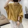Women's Retro Cotton Linen Shirt - Loose, Slimming Five-Point Sleeve Summer Top (2026 Design)