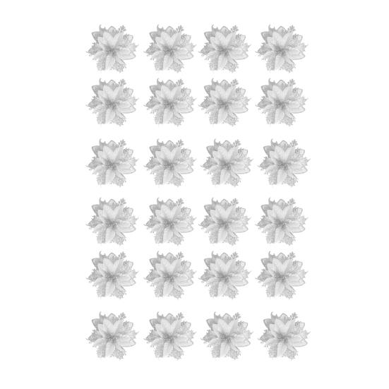 12/24 Stücke Weihnachten Künstliche Blume Glitter Blätter Rot Goldene Silber-farbe Geschichteten Weihnachtsbaum Kranz Dekoration Gefälschte Blume Party Foto Requisiten