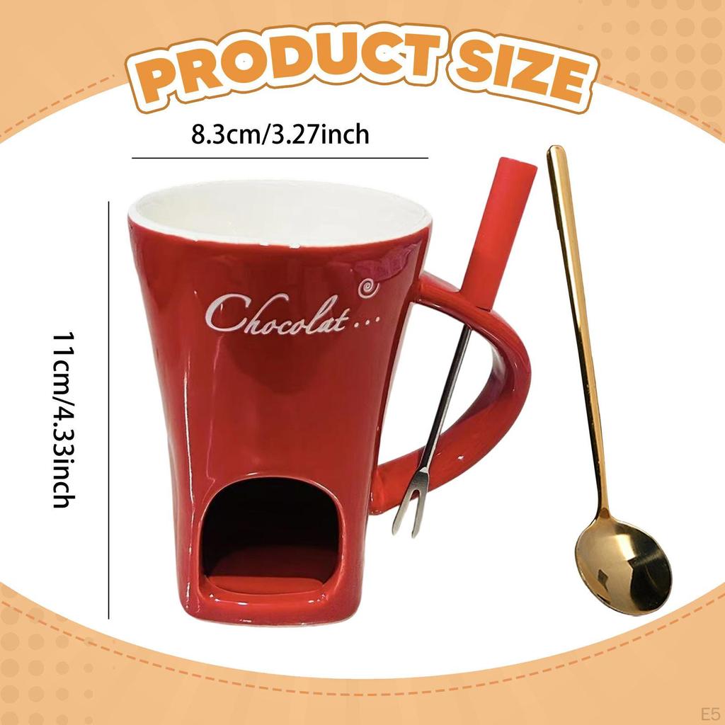 Schokoladenfondue-Tasse Keramik zum Käseschmelzen Teelicht Beheizter Topf