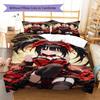 Kurumi Muster Bettwäsche, Steppbett Set Steppbettbezug Kissenbezug Zuhause Geburtstagsgeschenk (1 Bettbezug + 2 Kissenbezüge, ohne Füllung)