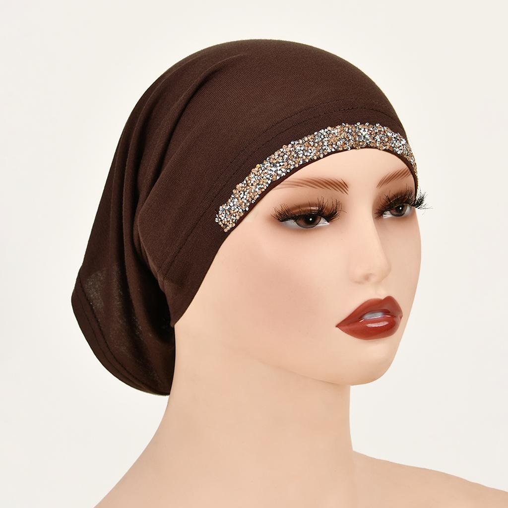 Modal Baumwolle Rauten Unterkappe Dehnbarer Hijab Schlicht Weiche Haube Muslimische Frauen Elastischer Innerer Hijab Turban Islam Unterschal
