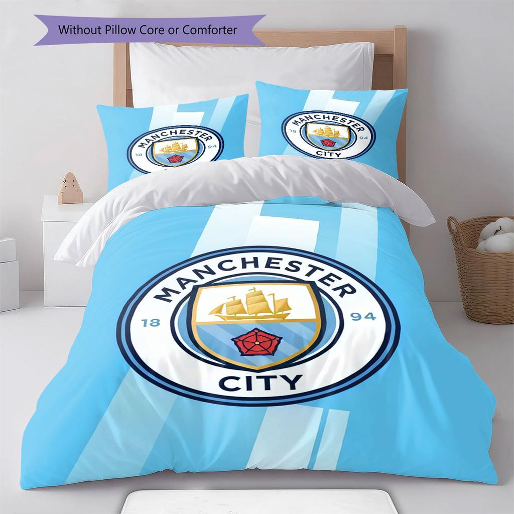Wild MCFC Victory Bedding Quilt Set Quilt Cover Pillowcase Home Decoration Birthday Gift (1 * Duvet Cover + 2 * Pillowcase, Without Core)