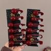 Dark Red Polka Dot Alloy Hairpin Cute Point Sweet Girls Women Duck Bill Clip Bangs Clip   Headwear Hair Accessories