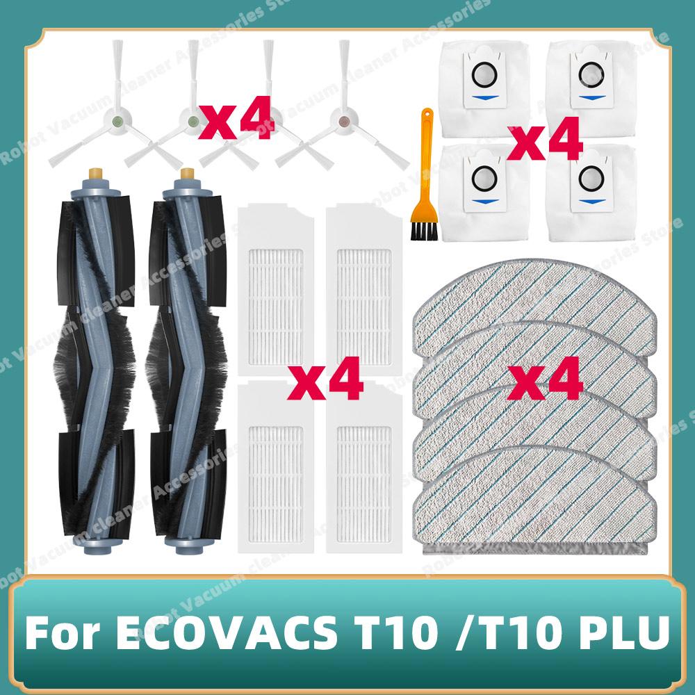 Compatible For ( ECOVACS  X1 PLUS / T10 /T10 PLUS ) Parts Main Side Brush Hepa Filter Mop Rag Wipe Dust Bag Accessories