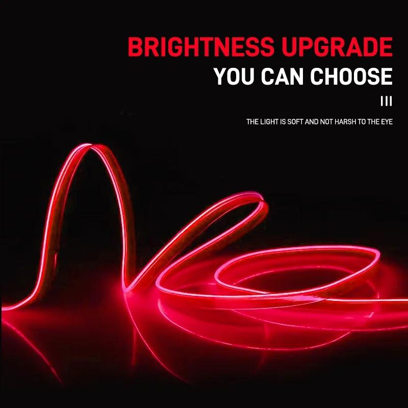 Car Interior LED EL Neon Strip USB Flexible Ambient Light, 3M/5M Optional DIY Atmosphere Lamp for Auto Interior Decoration