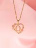 Trendy Luxury Heart and Flower Pendant Necklace for Women