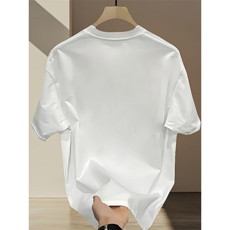 European sizes Fashion Printed Short-sleeved T-shirt for Men in Summer Heavy Pure Cotton Korean-style Japanese-style Printed Versatile Tops