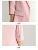 Women's Petite Pink Seven-Sleeve Blazer - Slimming, Versatile Suit Jacket for Spring/Autumn 2025