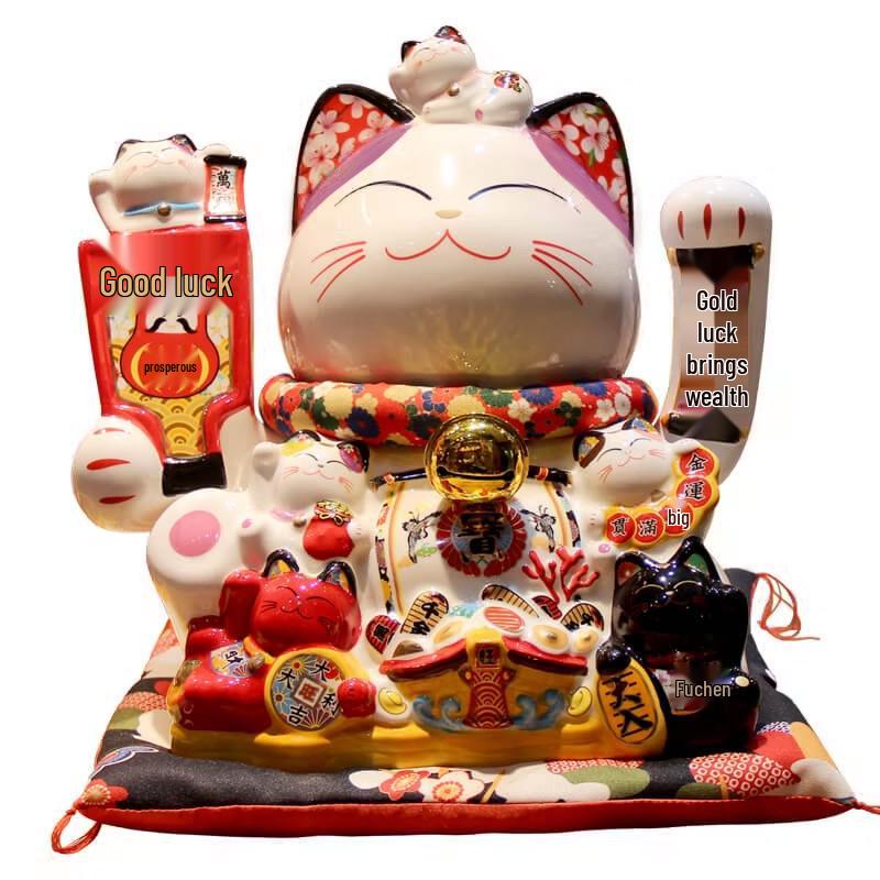 Automatic Waving Fortune Cat Figurine - New Style Housewarming Gift for Front Desk or Shop