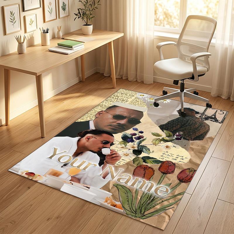 Personalized Crystal Velvet Carpet,Apache 207 Custom Printed Name, Plush Area Rug For Home Indoor Decor