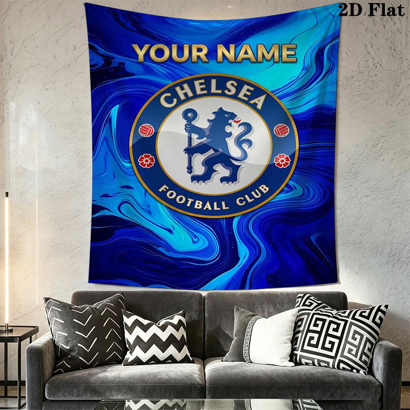 Custom Chelsea F.C Wall Hanging Printed Fabric Blanket Decorative Tapestries for Bedroom Living Room Home Decor