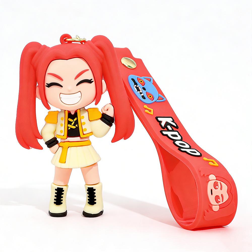 

Hit Product New KPOP Demon Hunters Keychain Cute Harajuku Style Key Ring FTiger Character PVC Figure Keychain Fans Halloween