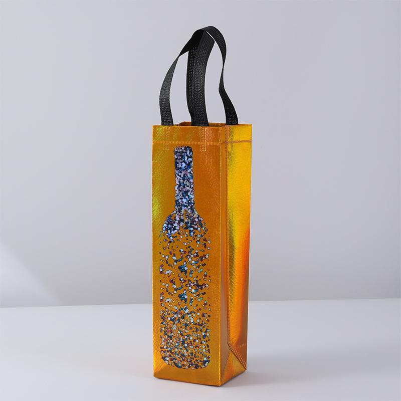 Vinpåse Non-Woven Tyg Tote Flaska Vinbärväska Vadderad Vinkylare Gåva Till Vinälskare Eller Bröllop