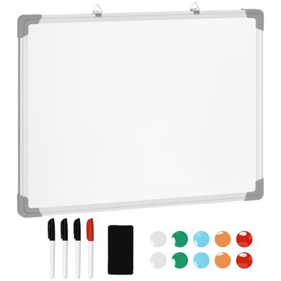 Whiteboard Magnetic Board, Easy To Wipe Clean, with 4 Markers, 10 Magnets, 1 Eraser, 60 X 1.8 X 45cm