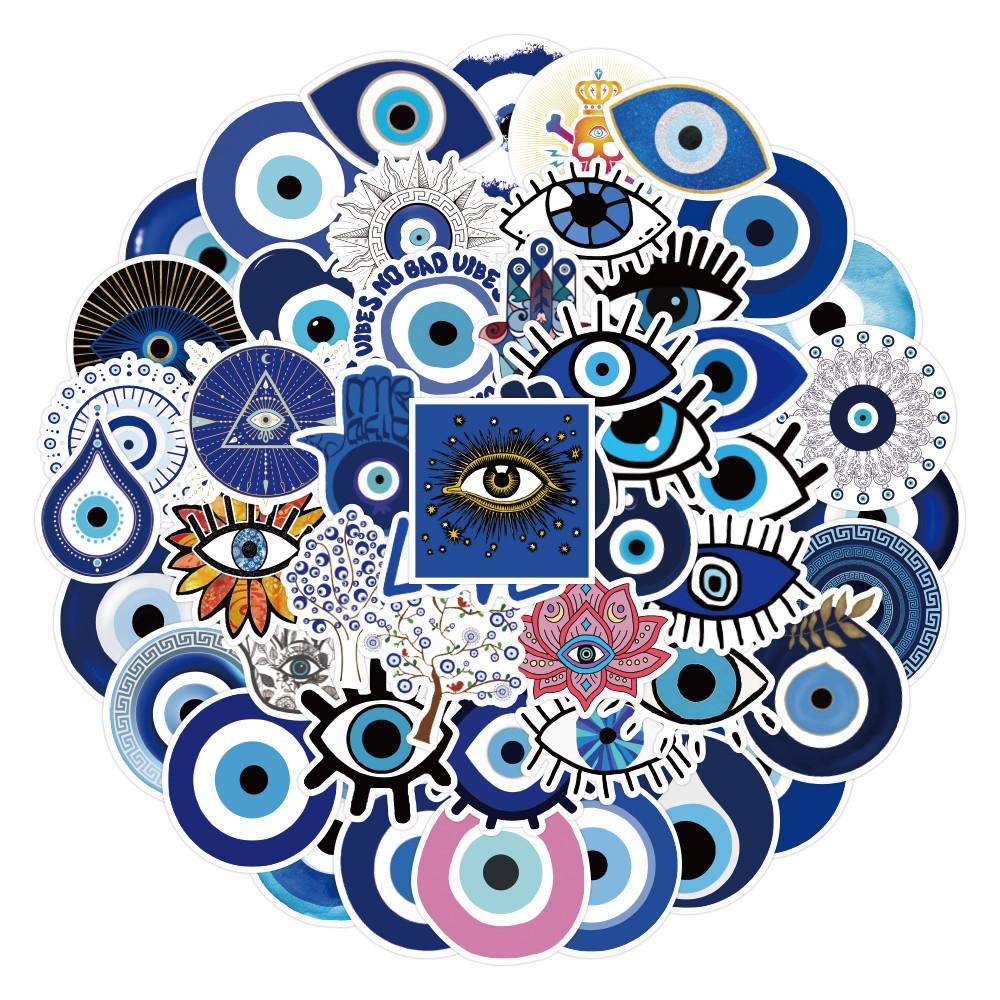 52-Piece Mystical Evil Eye Stickers Decorative Decals for Notebooks Phone Cases Backpacks Water Bottles RecordingYourLife Store