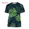 Monstera 3D Printing T-shirt Personality Plant Monstera Men's And Women's Fun Hip-hop Harajuku Unisex Couple T-shirt Tops