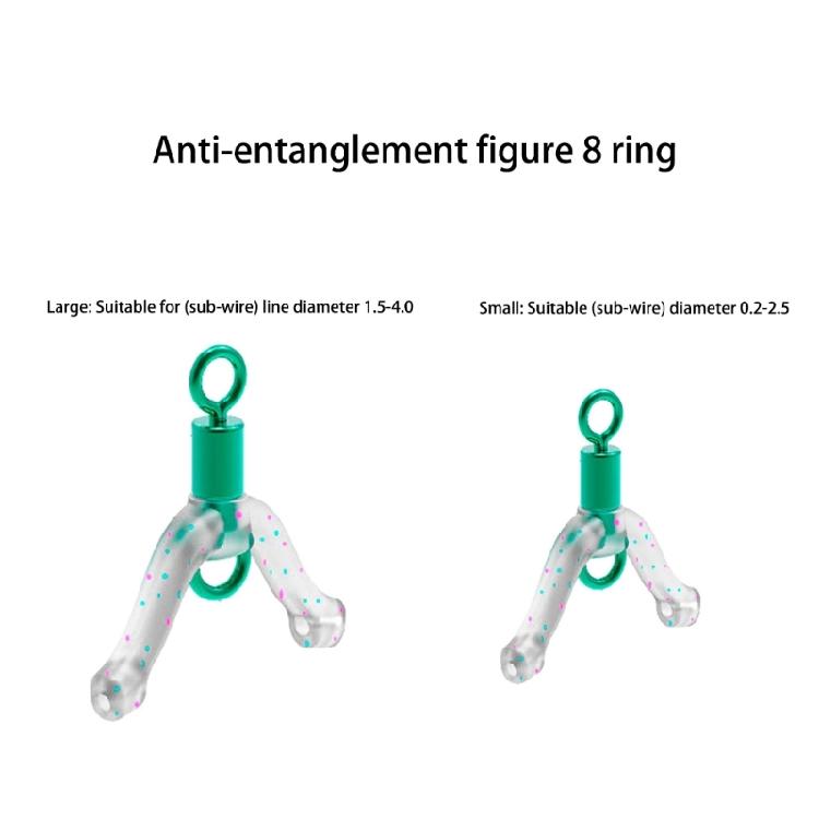 50Pcs Anti-Winding Sub Wire Connector Bifurcation Swivels Contactor 8 Shaped Rings for Double Hook Fishing Tackle