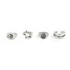 Ingemark 4Pcs/Set Punk Retro Five-Pointed Star Spiral Wide Rings Men Creative Hip-Hop Thick Finger Rings Set Steampunk Jewelry