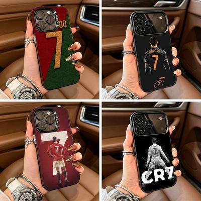 Θήκη Τηλεφώνου C-R-7 R-Ronaldo Για IPhone17 16 11 12 13 14 15 16 Pro Max Plus Κάλυμμα Χρωματιστό Ασημί Funda Bumper