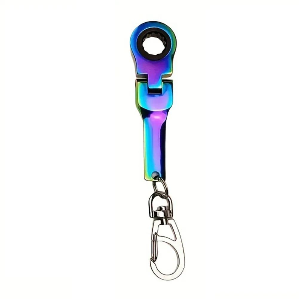 10mm Ratchet Spanner Portable Wrench Metal Racing Keychain Key Chain Ring Keyring Adjustable Wrench Tools Tool