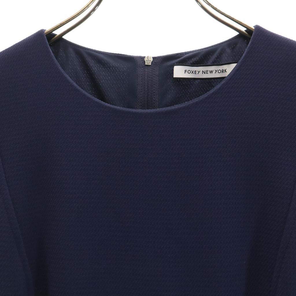FOXEY NEW YORK Made In Japan Short Sleeve French Sleeve One Piece 40 Navy Women Used