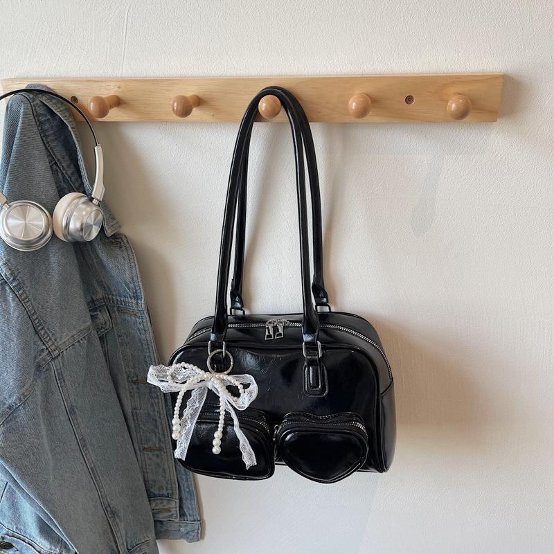 

Popular bag women s large-capacity new summer versatile shoulder underarm bag commuter bowling bag чёрный