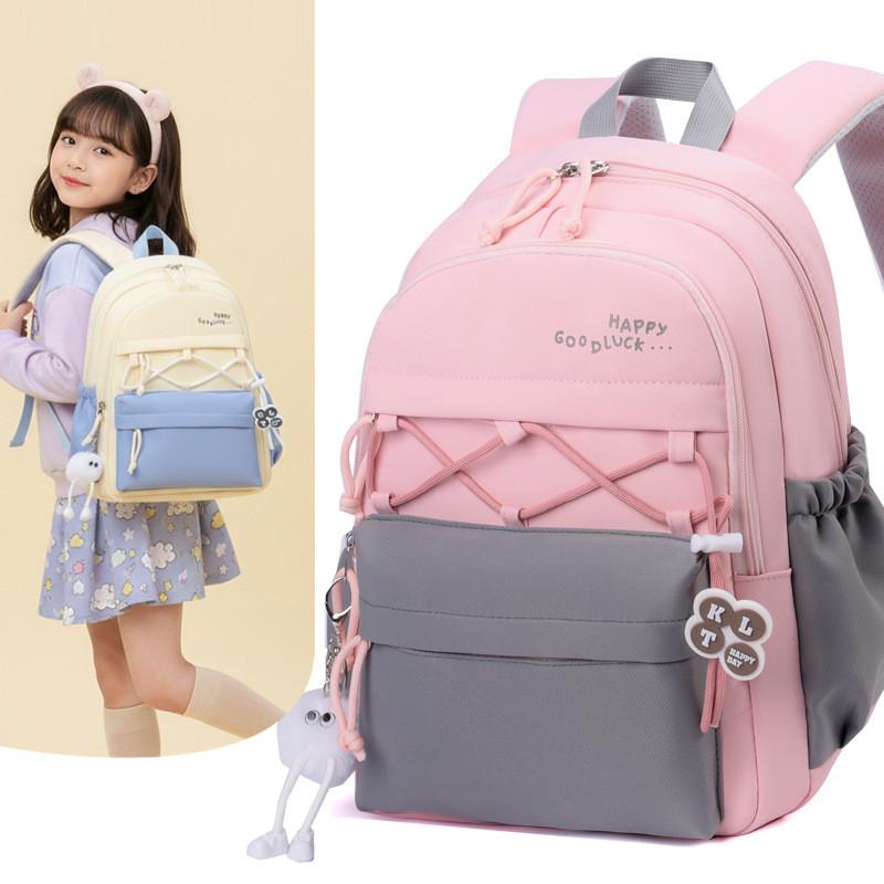 Oxford Fabric Kids School Backpack With Letter Pattern For First Grade Students
