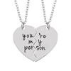Stainless Steel Heart-Shaped Couple Necklace You Are My Person Necklace