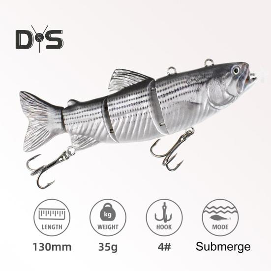 13CM/35G Elektryczny Przynęta Wędkarska Wieloprzegubowa z Haczykami Ładowana przez USB LED Świecąca Przynęta Pływająca Robotyczna Przynęta Sztuczna Akcesoria Wędkarskie