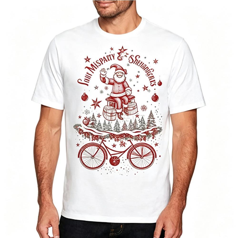 Summer Fashionable Creative Christmas Series 3D Printing Printed Short Sleeved T-shirt Comfortable Breathable Versatile Sports T-shirt