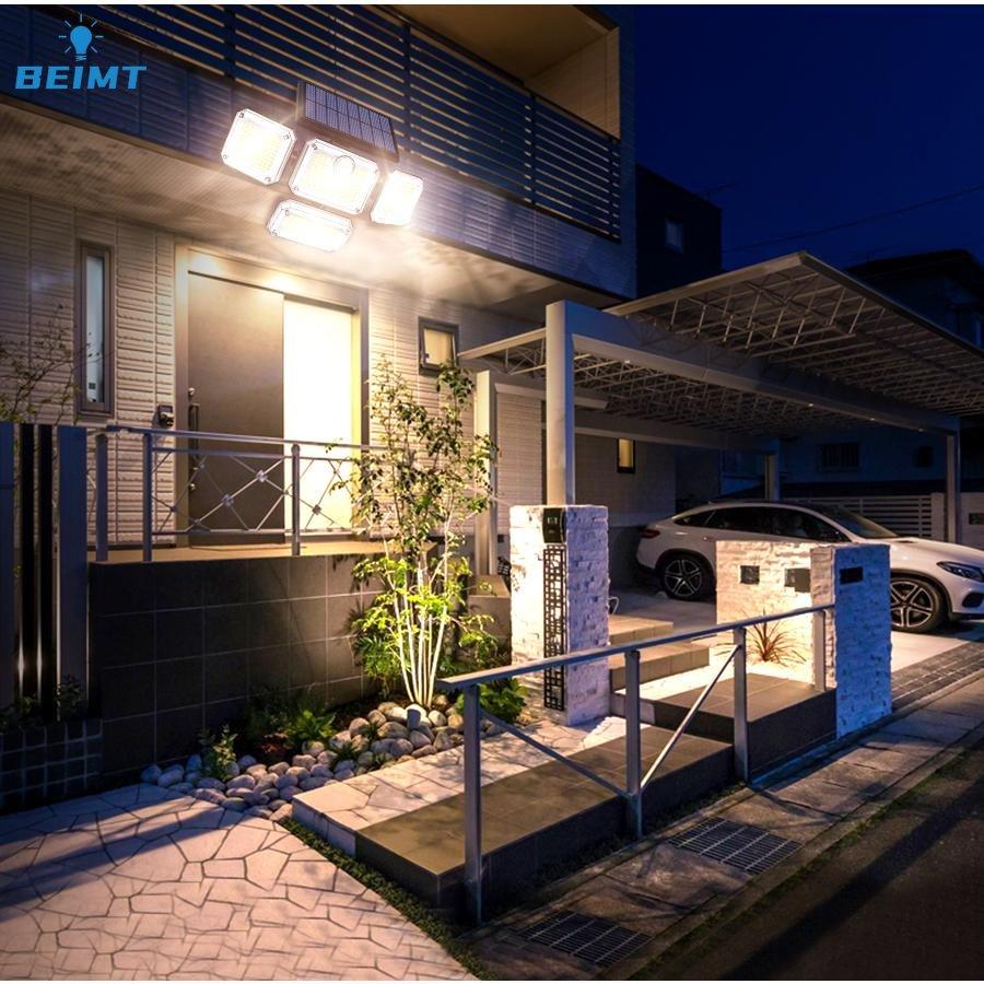 3000mAh solenergi 4-hode vegglampe 333LED solcellegatelampe innendørs utendørs vanntett solcellelampe med bevegelsessensor justerbar lysvinkel flomlys