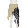 Spring/Summer Women's Low-Waist Plaid & Floral Patchwork Irregular Hem Skirt