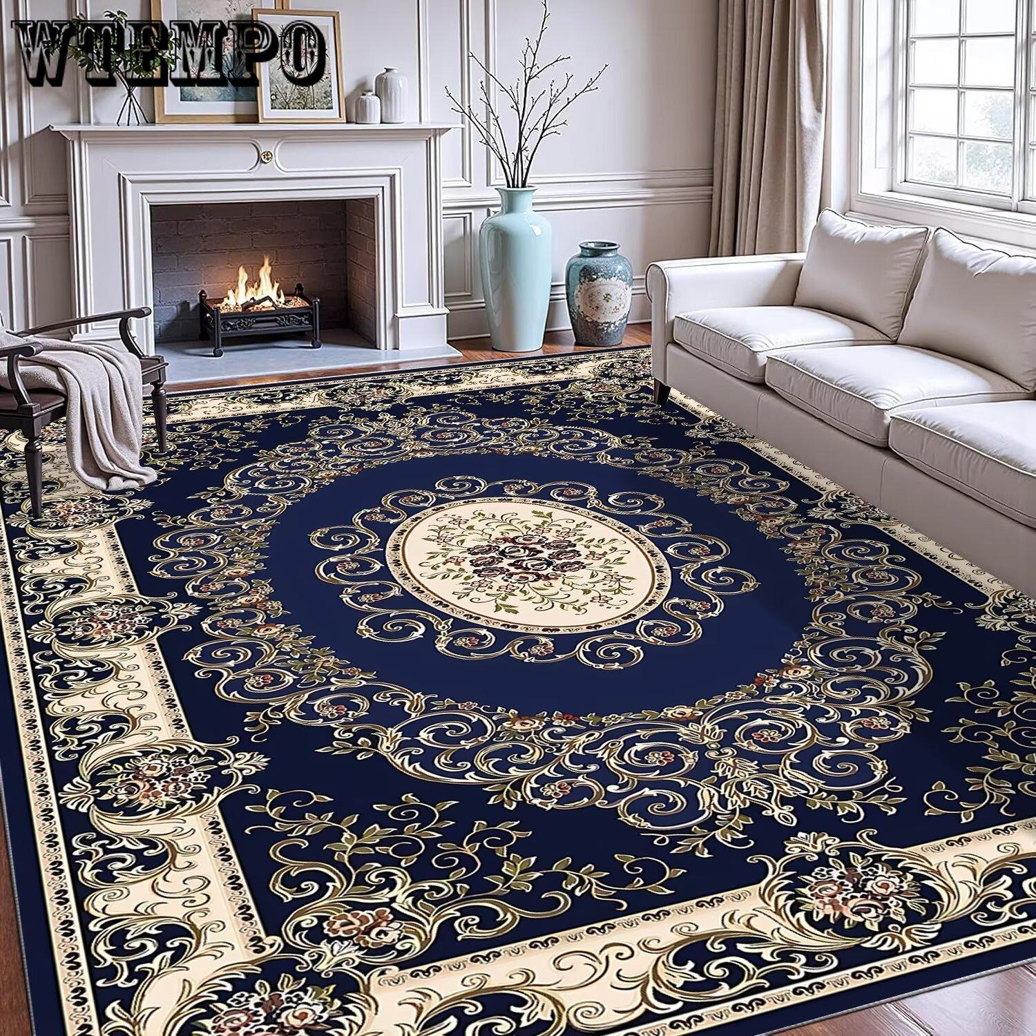 

European Persian Living Room Carpet Bedroom Bedside Carpet Home Wear Resistant Sofa Tea Table Mat 80*120cm