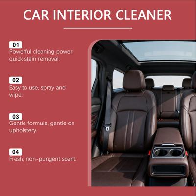 Interior Detailer 120ml Cleaning Spray Truck Stain Remover With Towel Sponge For Interior Leather Carpet Upholstery Glass Fabric