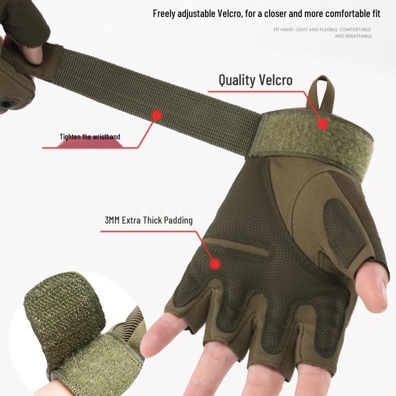 Tactical Full Finger Men's Gloves: Climbing, Motorcycle, and Outdoor Protective Wear-resistant Non-slip Training Gloves.