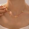 Elegant European & American Ins Style Small Flower Clavicle Necklace, 18K Gold-Plated Titanium Steel, Niche Design for Women