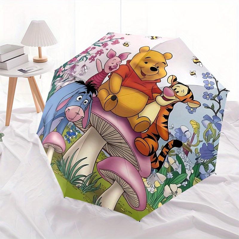 Winnie the Pooh, Tigger Automatic Opening and Closing Umbrella, Compact Travel Umbrella, Lightweight and Portable, Suitable for Beach Commut