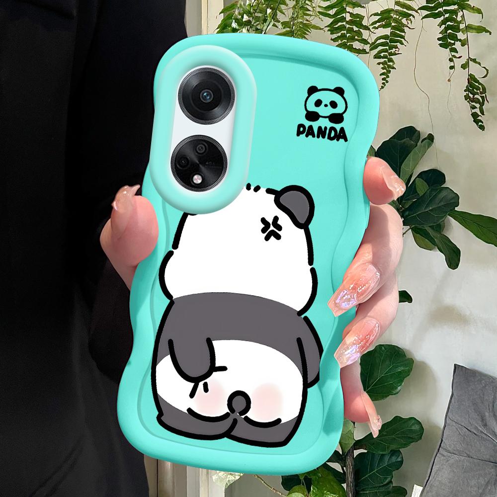 

Окрашенный узор Big Wave Edge Мягкий силиконовый материал Macaron чехол для телефона противоударный защитный резиновый чехол для OPPO Reno Realme OPPO Reno12 Pro 5G синий