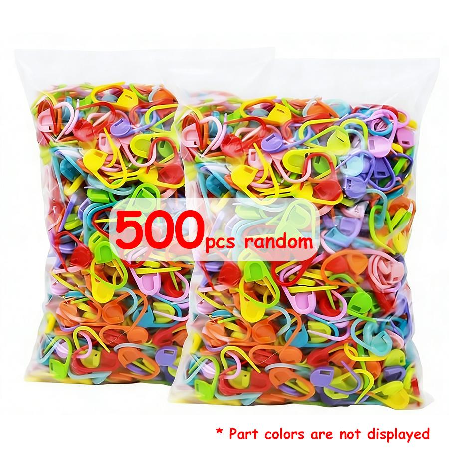 

500Pcs Mini Colorful Yarn Marking Buckles Handmade DIY Weaving Auxiliary Tools for Knitting/Crochet Clothing Sewing Accessories