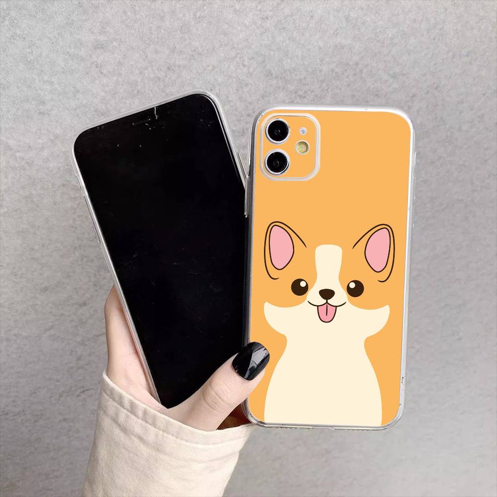 Cute corgi dog Phone Case For iPhone17,16,15,14,13,12,11 Plus,Pro Max Soft Transparent Cover iPhone14ProMax